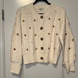 Madewell Cream Cardigan with Star Details